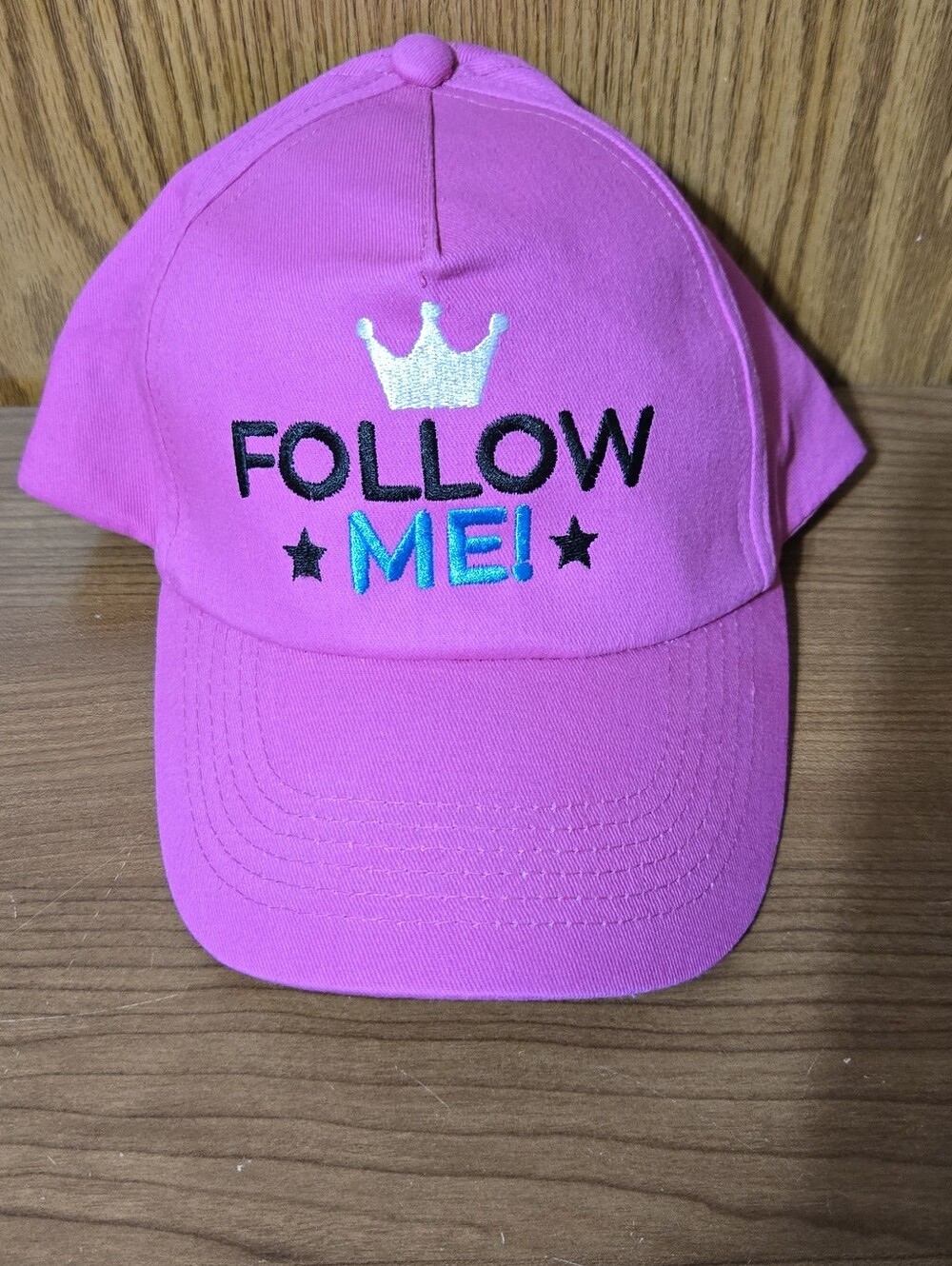 Hot Pink Embroidered "FOLLOW ME!" Baseball Cap